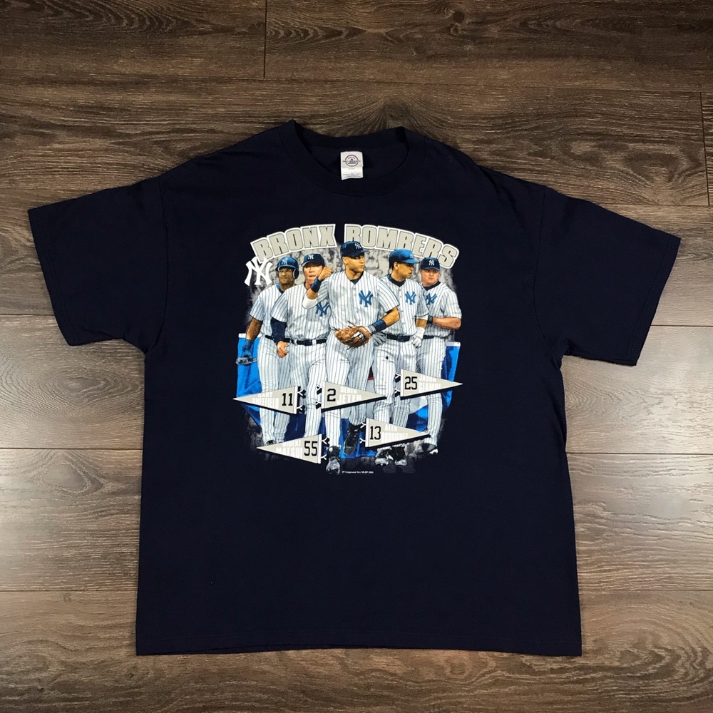 Bronx Bombers MLB New York Yankees Men’s Vintage 2000’s Navy Blue Baseball Shirt
